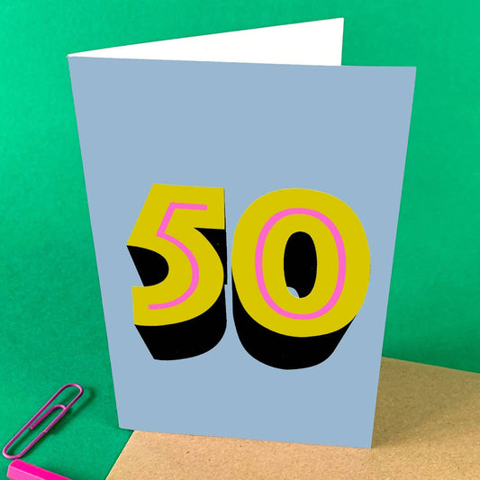 POP 50 Age Birthday Card