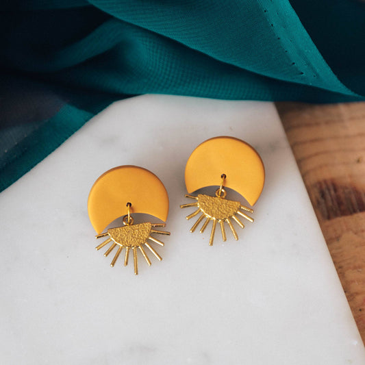 Sunset Earrings in Mustard