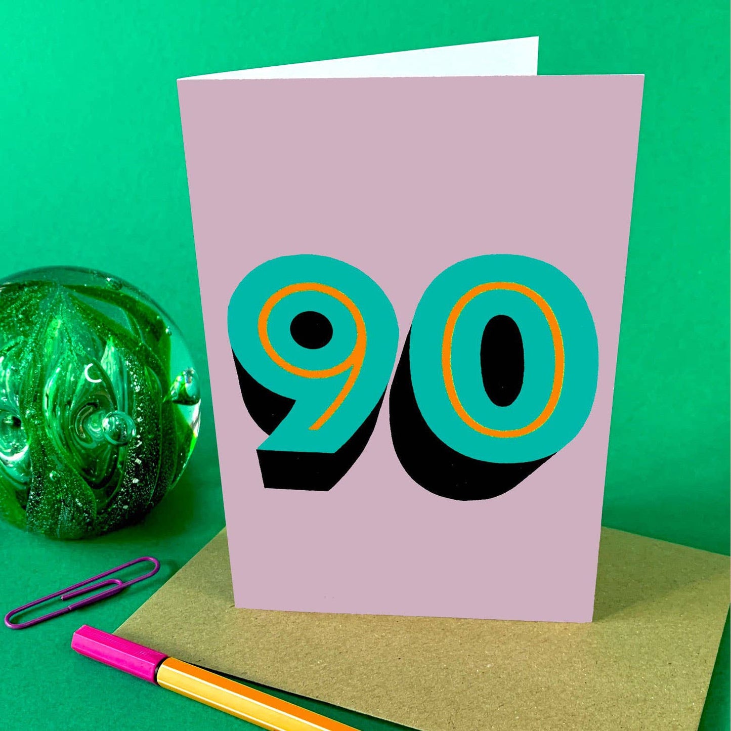 POP 90 Age Birthday Card
