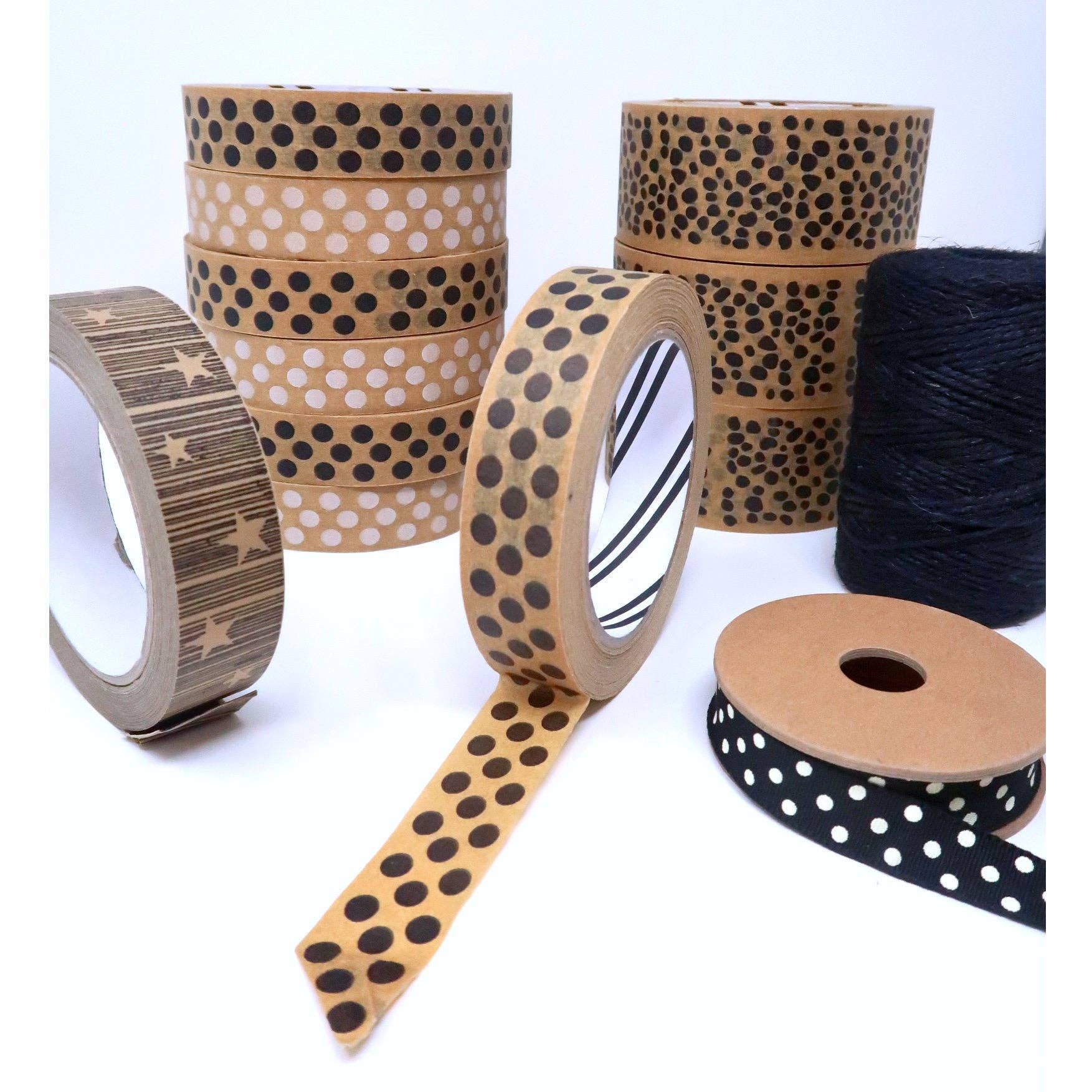 Black Polka Dot Eco Friendly Paper Tap