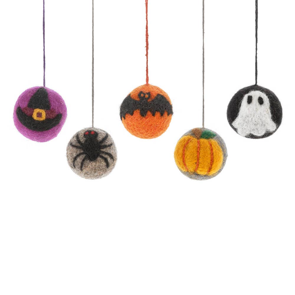 Haunted Halloween Baubles Hanging Decoration (Set of 5)