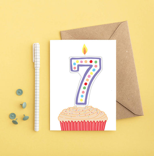 7th Birthday Greeting Card