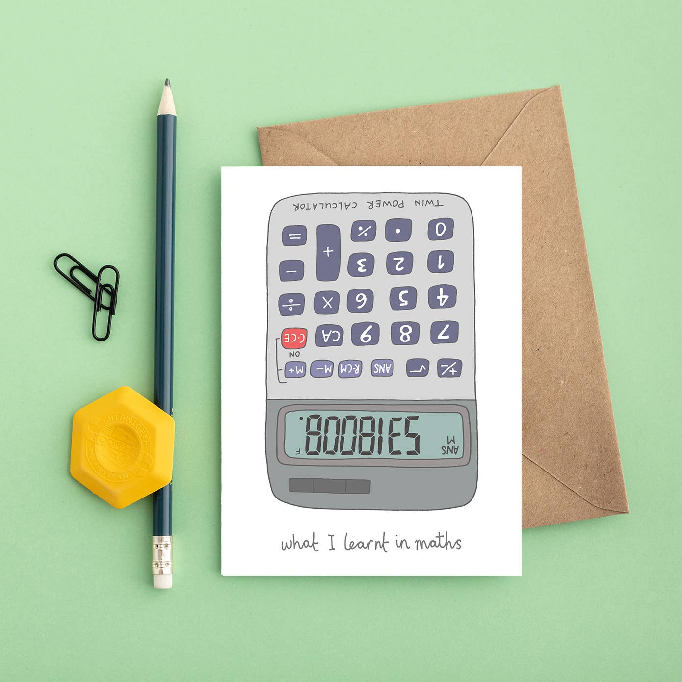 Boobies Calculator Greeting Card - Funny Birthday Card