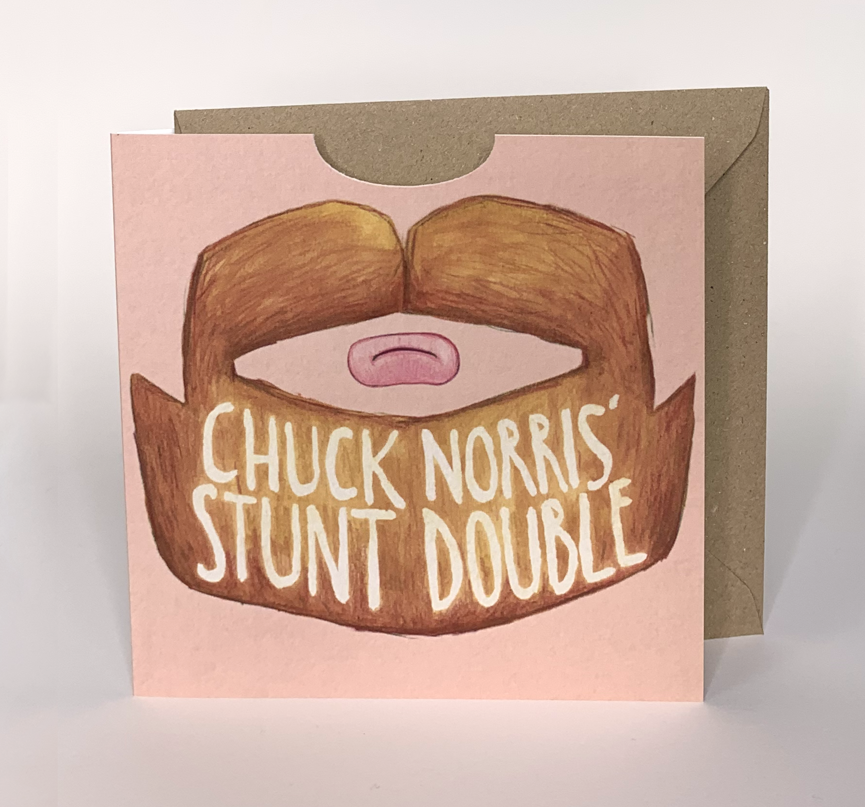 Chuck Norris Stunt Double - wearable card. Sustainably made in the UK