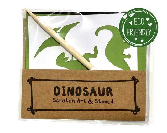 Dinosaur Scratch Art & Stencil Pack