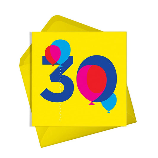 Happy 30th Birthday Balloon Card