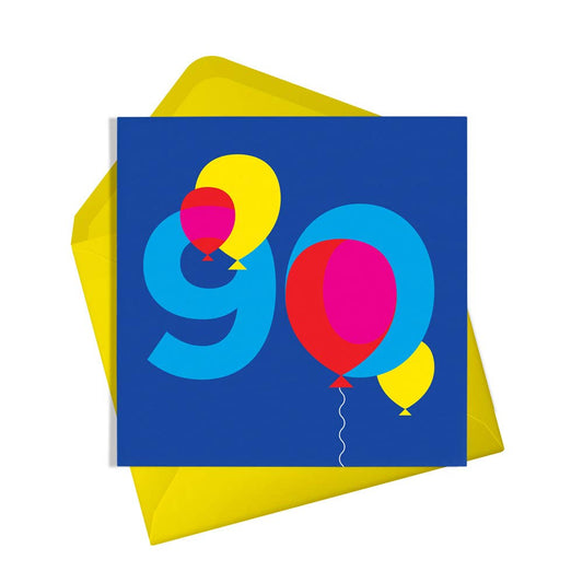 Happy 90th Birthday Balloons Card