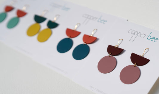 Bright Bold Geometric Shape Statement Earrings