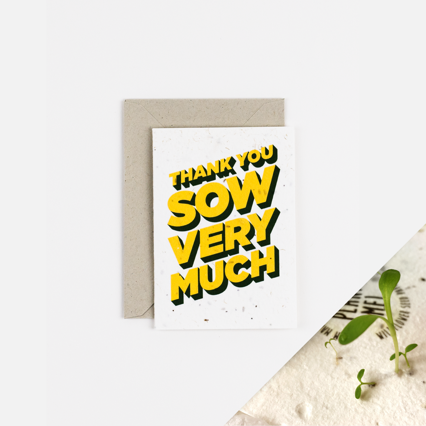 Plantable Yellow Thank You Notecard