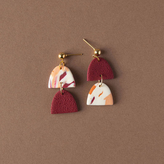 Two by Two Earrings - Berry Pumpkin & Peach