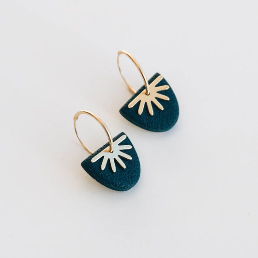 Sun Ray Hoops - Deep Teal