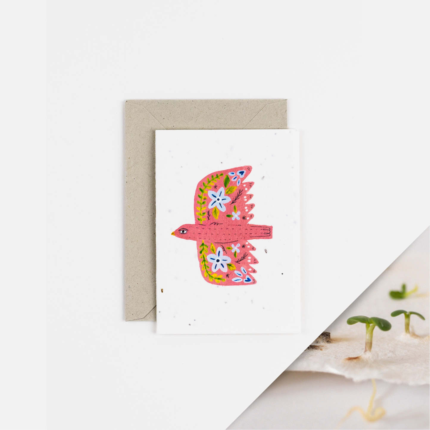 Pink Bird Plantable Notecard