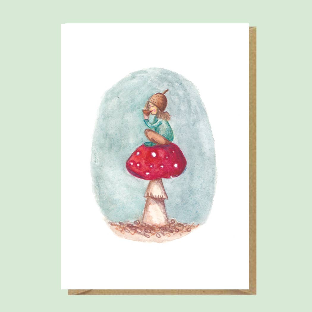 Toadstool Tea Greeting Card