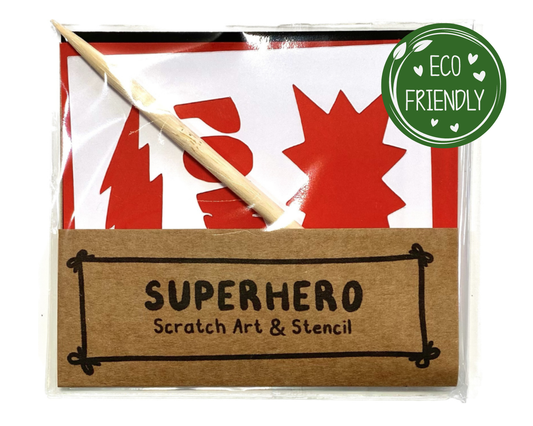 Superhero Scratch Art & Stencil Pack