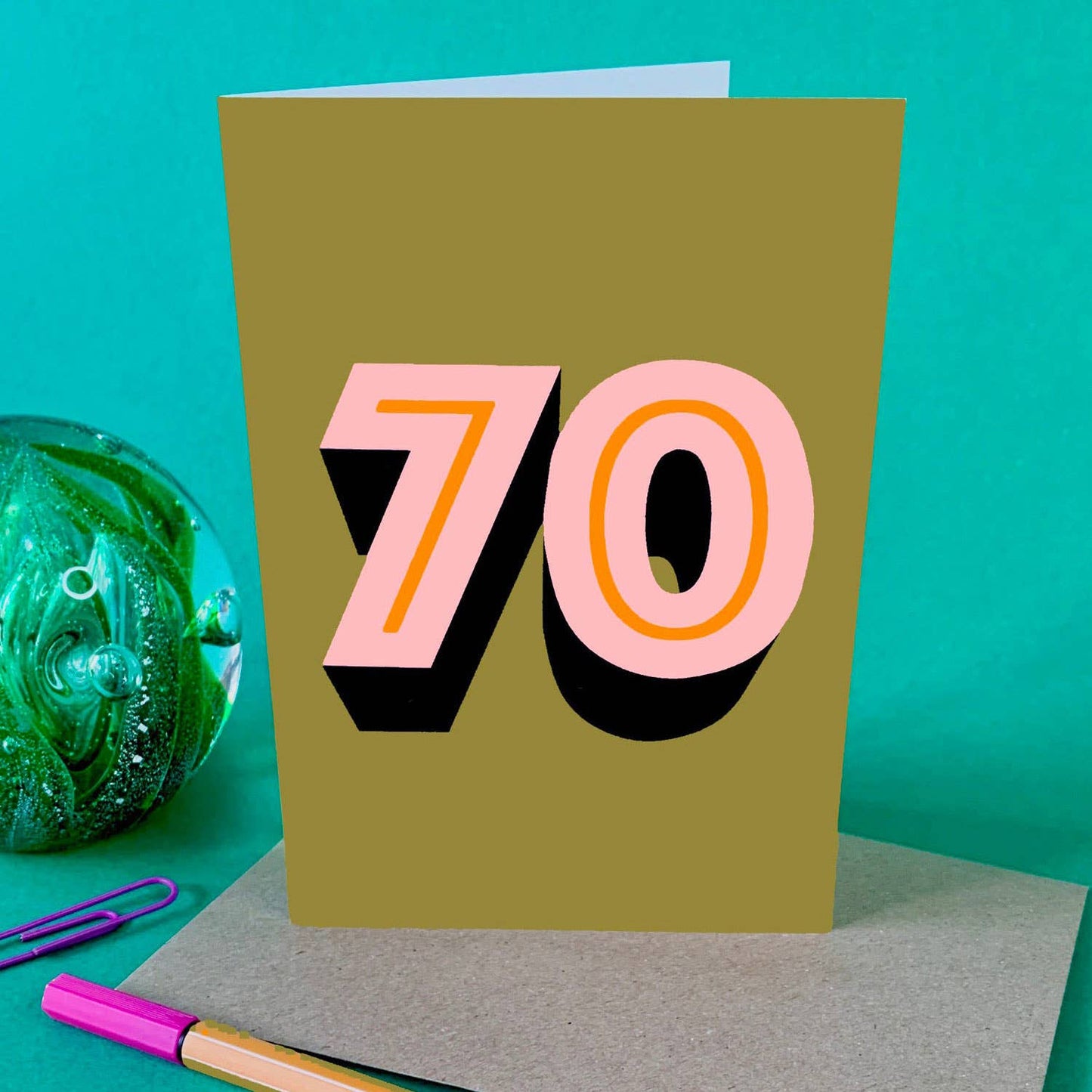 POP 70 Age Birthday Card