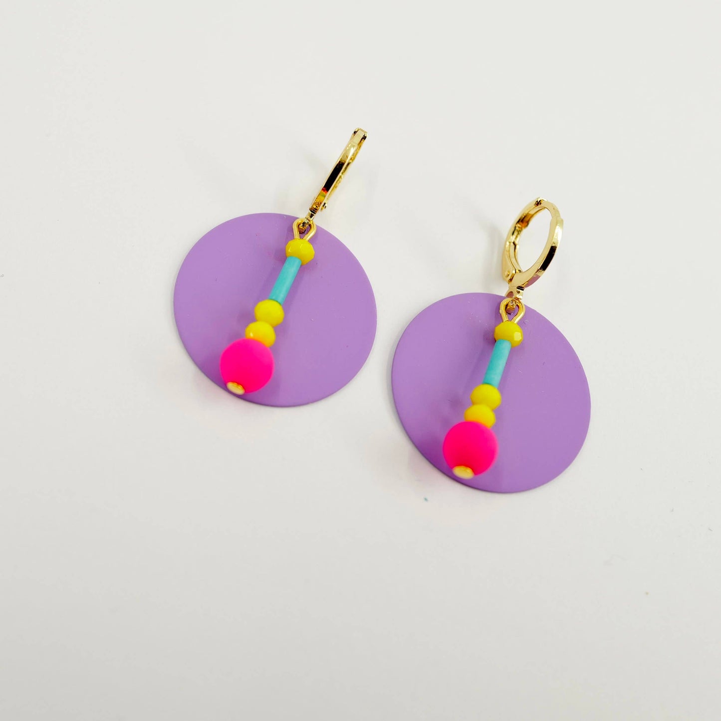 Kaleidoscope Neon | Lilac Beaded Neon Earrings