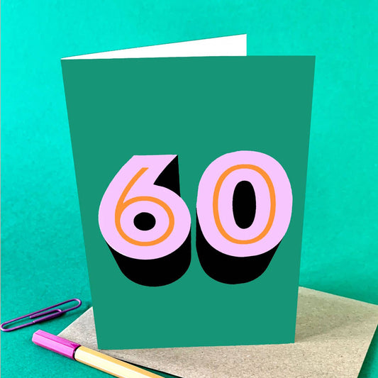 POP 60 Age Birthday Card